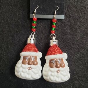 Black Santa Claus Earrings